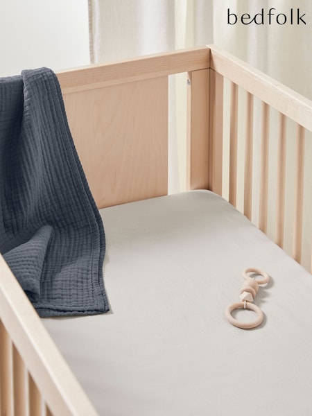 Bedfolk Natural Cot Bed 100% Cotton Fitted Sheet (K73850) | €57