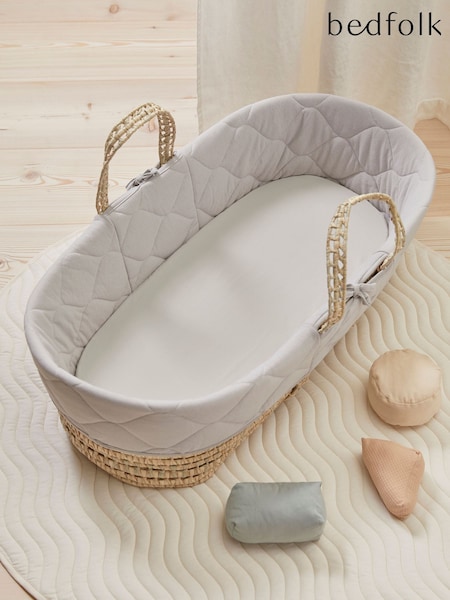 Bedfolk Natural Moses Basket 100% Cotton Fitted Sheet (K73859) | 4,385 ISK
