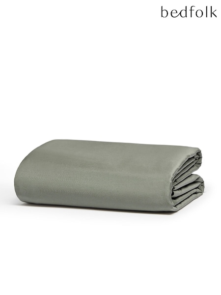 Bedfolk Green 100% Cotton Luxe Deep Fitted Sheet (K73870) | €80 - €133