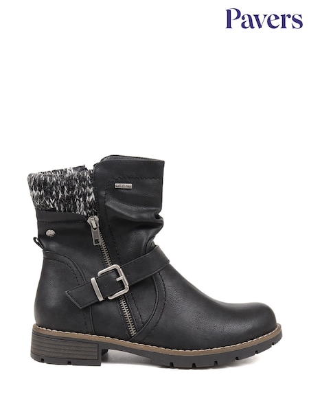 Черный - Pavers Casual Biker Boots (K73881) | €60