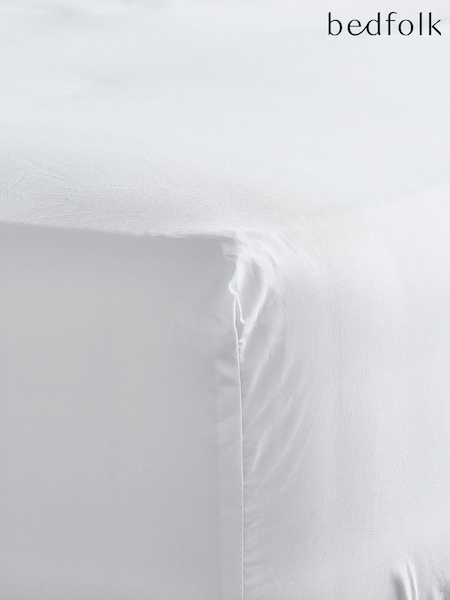 Bedfolk White Classic 100% Cotton Fitted Sheet (K73882) | €46 - €60