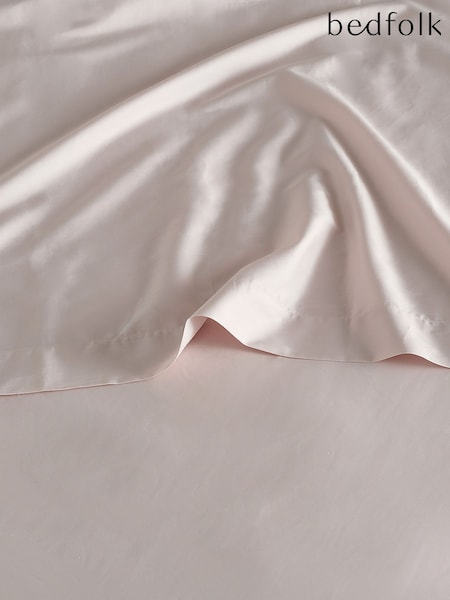 Bedfolk Pink 100% Cotton Luxe Deep Fitted Sheet (K73898) | €86 - €152