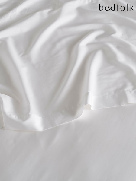 Bedfolk White 100% Cotton Luxe Deep Fitted Sheet (K73925) | €86 - €152
