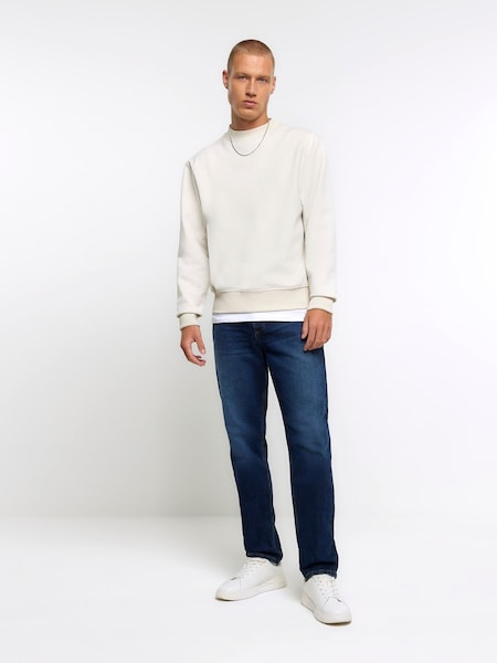Albastru - Blugi River Island Croială slim fit  100% Bumbac (K74013) | 163 LEI