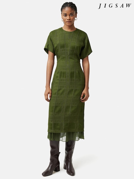 Jigsaw Textured Check Midi Dress (K74154) | €108