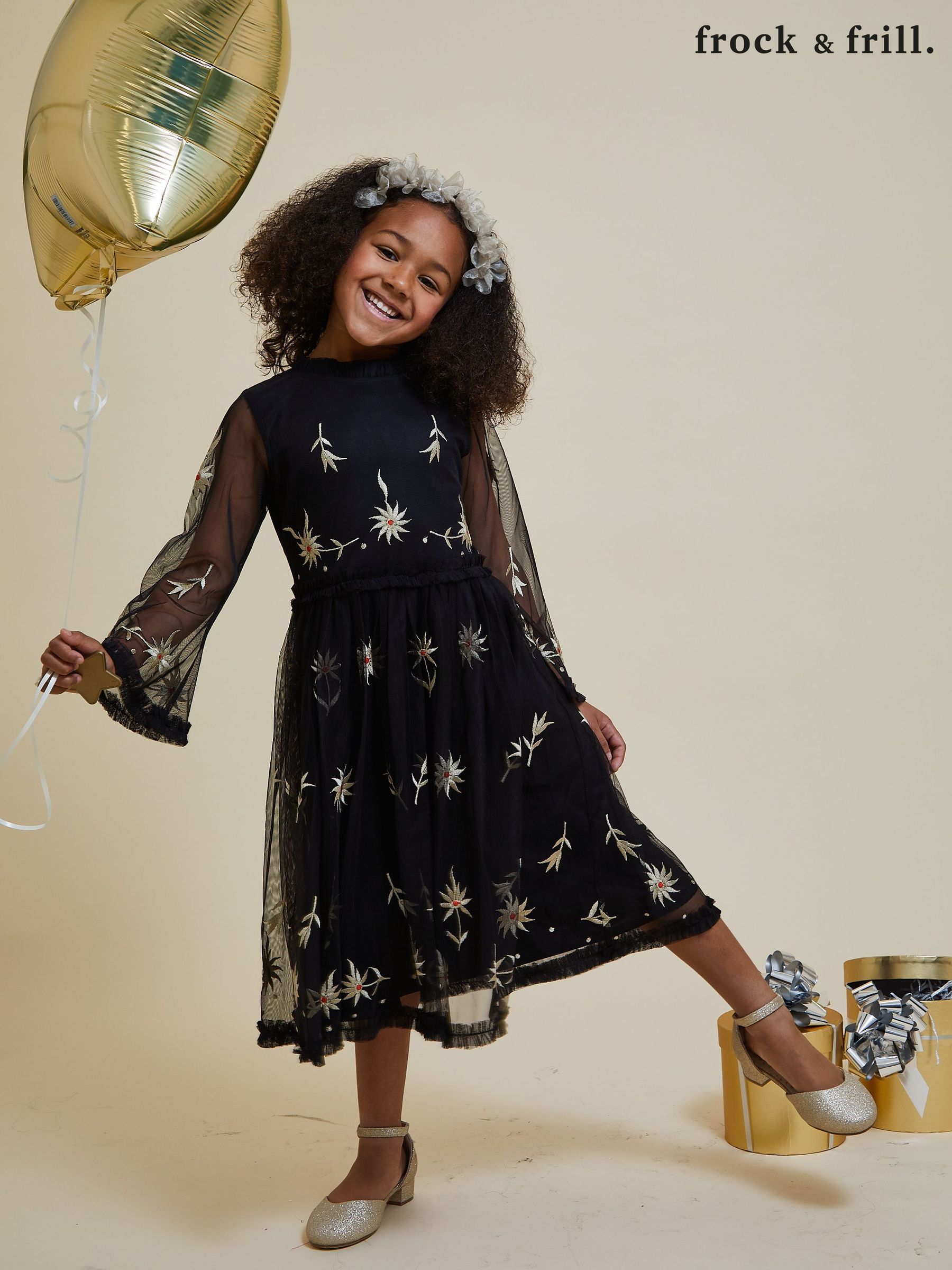 Frock and frill embroidered dress discount