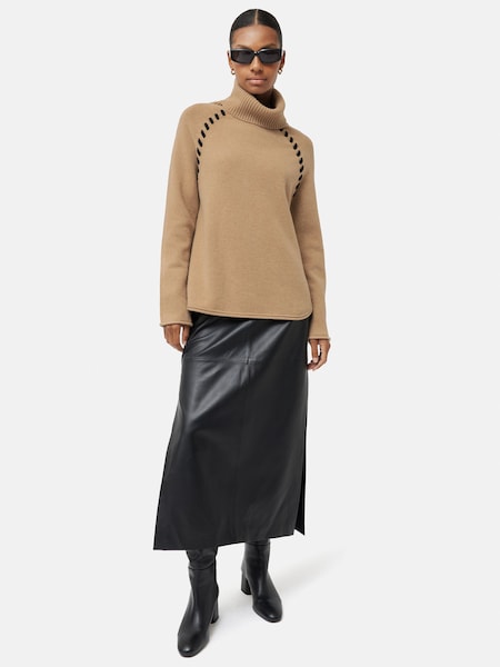 Jigsaw Brown Merino Scoop Hem Jumper (K74196) | €102