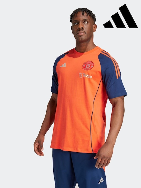 adidas Red/Navy Manchester United Tiro 100% Cotton T-Shirt (K74217) | AED110