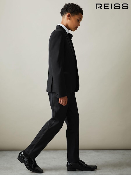 Reiss Black Knightsbridge T 3-9 yrs Tuxedo Satin Stripe Trousers (K74320) | 353 QAR