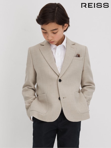 Reiss Attire Textured Wool Blend Single Breasted Blazer (K74339) | 809 LEI