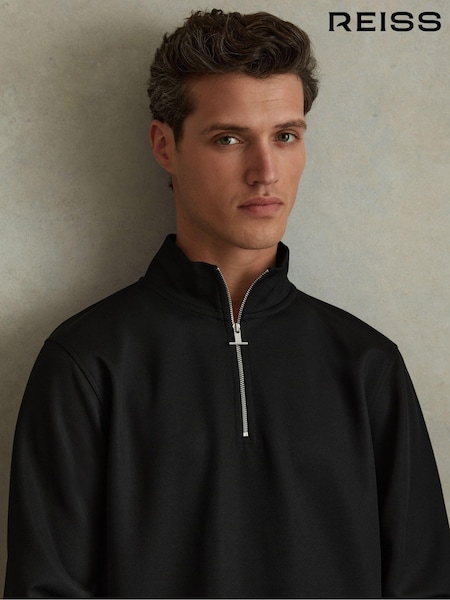 Reiss Barret Textured Half-Zip Funnel Neck Jumper (K74352) | ‏562 د.إ.‏