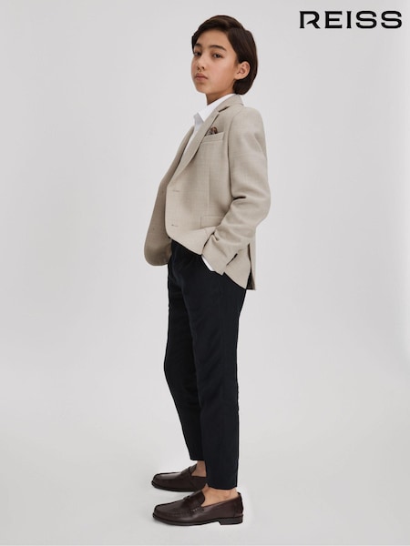 Reiss Stone Attire 9-13 yrs Textured Wool Blend Single Breasted Blazer (K74381) | €164