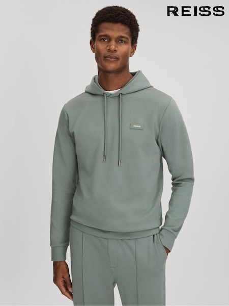 Reiss Sage Zorn Interlock Jersey Hoodie (K74411) | €125