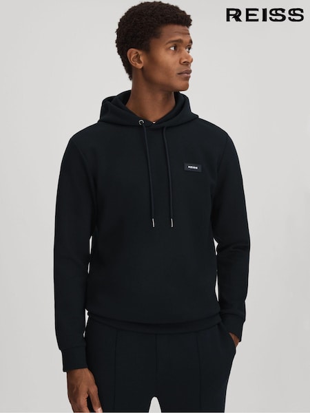 Reiss Navy Zorn Interlock Jersey Hoodie (K74425) | € 150