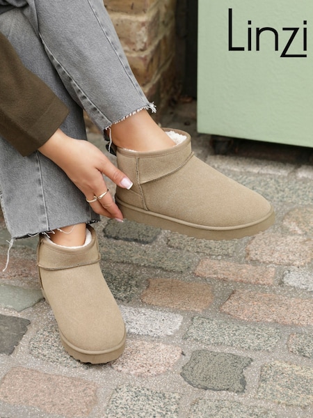 Linzi Green Mini Addy Faux Suede Lined Ankle Boots (K74472) | €46