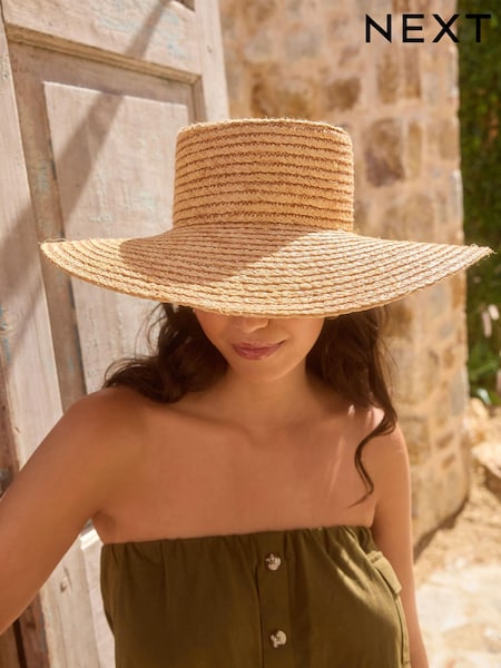 Neutral - Flat Top Wide Brim Hat (K74566) | 159 LEI