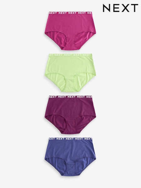 وردي/بنفسجي/أخضر - Cotton Rich Logo Knickers 4 Pack (K74777) | ‏6.500 د.ك.‏
