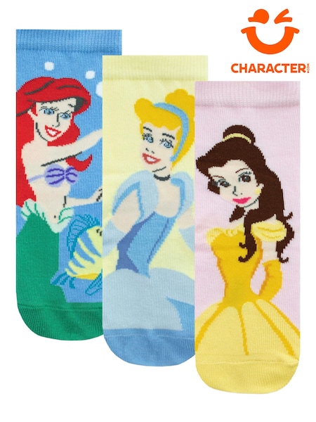 Character Yellow Disney Princess 100% Cotton Socks 3 Pack (K74808) | 27 QAR