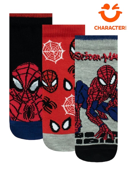 Character Red Spiderman 100% Cotton Socks 3 Pack (K74815) | 54 QAR