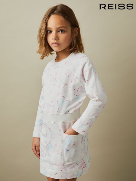 Reiss Multi Janey 9-13 yrs Cotton Jersey Blend Crew Neck Dress (K74861) | €35