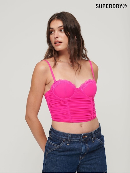 Superdry Pink Ruched Jersey Midi Cami Top (K74905) | €25