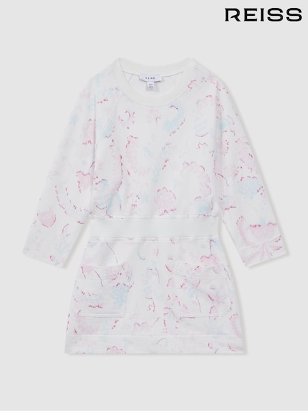 Reiss Multi Janey 13-14 yrs Cotton Jersey Blend Crew Neck Dress (K74916) | €35
