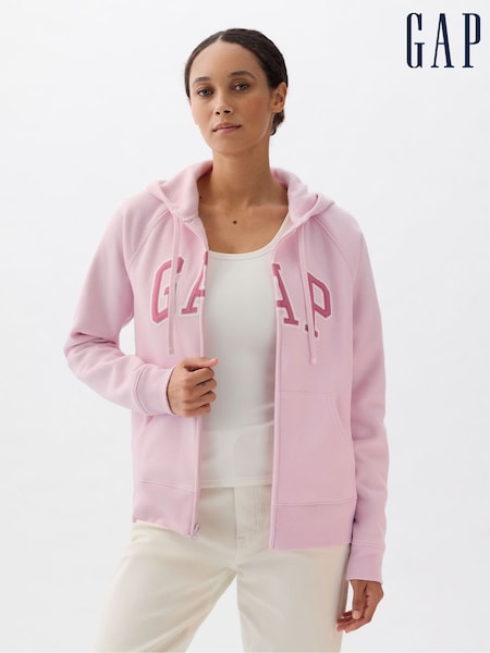 Gap Pink Logo Zip Up Hoodie (K75009) | €27