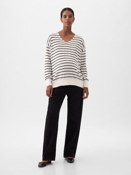 Gap White Maternity Linen-Blend Jumper (K75031) | €20.50