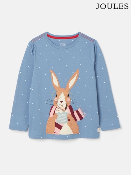 Joules Girls' Ava Blue Artwork T-Shirt (K75072) | $27 - $31