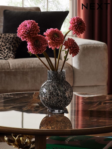 Black Mottled Glass Vase (K75182) | CA$40