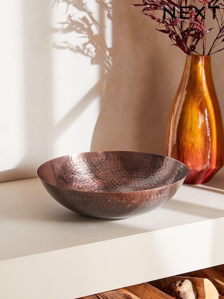 Bronze Large Hammered Metal Decorative Bowl (K75207) | €17.50