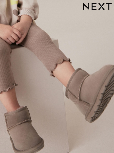 Mink Brown Mini Suede Pull On Ankle Boots (K75317) | AED122 - AED142