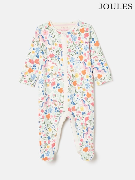 Joules Girls' Razamataz Cream Horse Print Cotton Babygrow (K75642) | R$ 160