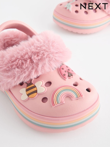 Рожевий - Character Faux Fur Lined Clog Slippers (K75661) | 453 грн - 535 грн