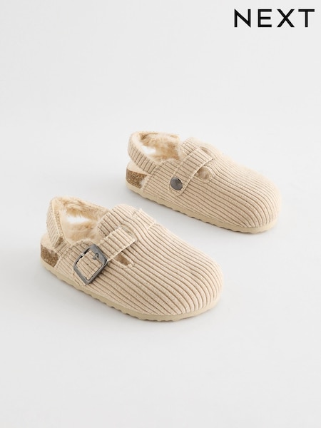Neutral Corduroy Corkbed Slippers (K75667) | €23 - €26