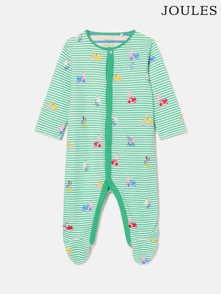 Joules Razamataz Green Farm Print Cotton Babygrow (K75676) | 79 QAR