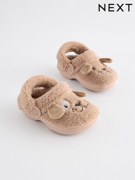 Brown Borg Dog Faux Fur Clog Slippers (K75686) | AED46 - AED53