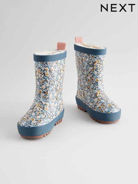 Marineblau mit floralem Muster - Print Wellies (K75709) | 15 € - 17 €