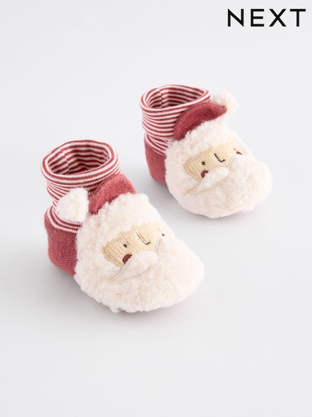 Red Christmas Santa Baby Bootie Shoes (0-18mths) (K75769) | AED27