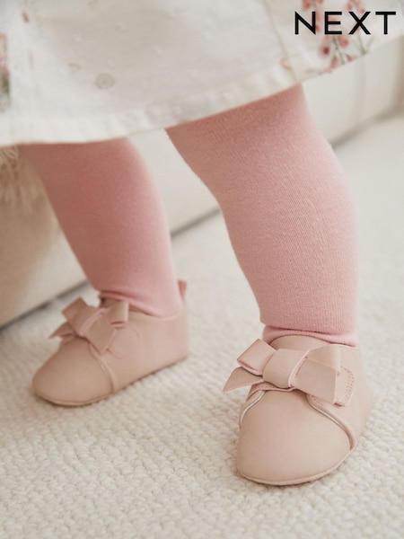 Pink Bow Baby Trainers (0-24mths) (K75776) | AED25