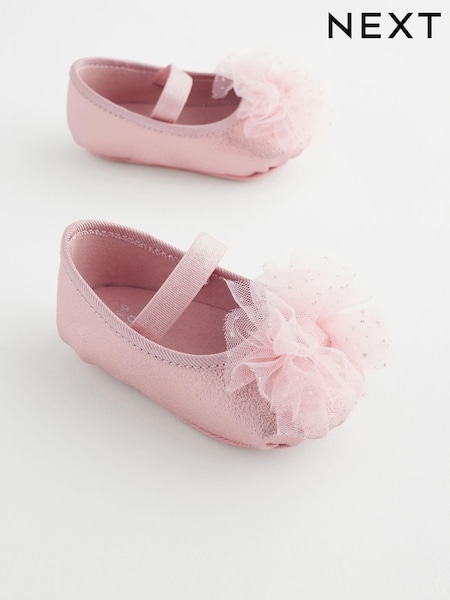 Pink Baby Bow Occasion Shoes (0-24mths) (K75779) | 49 QAR