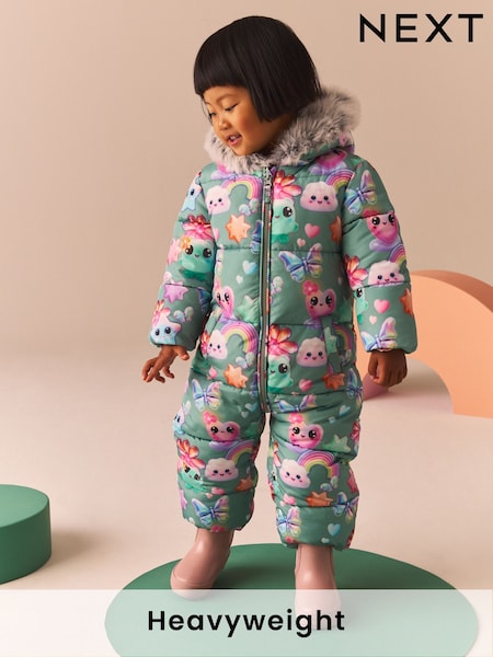 Green Character Shower Resistant Printed Snowsuit (3mths-7yrs) (K75826) | AED88 - AED100
