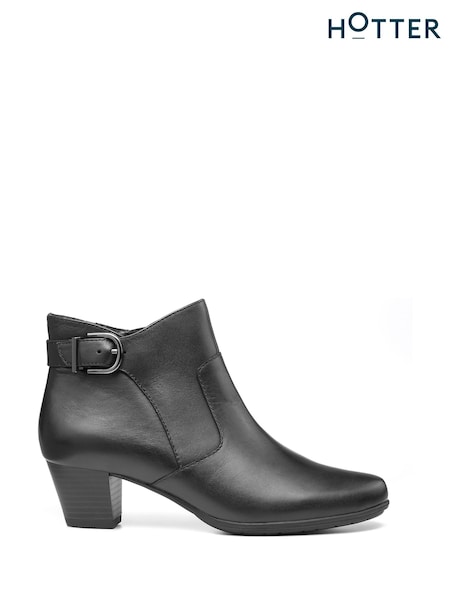 Hotter Black Wide Fit Addison Zip Fastening Boots (K75889) | €126