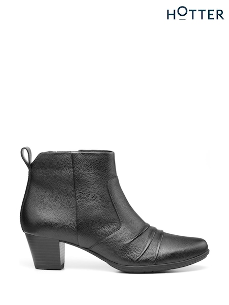 Negru - Hotter Aubrey Zip Fastening Croială clasică Cizme (K75911) | 515 LEI