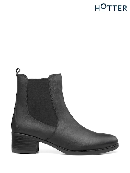Negru - Hotter Aldina Zip Fastening Croială clasică Cizme (K75917) | 568 LEI