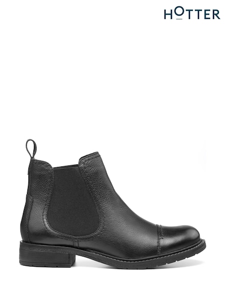 Hotter Black Alba Slip-On Regular Fit Boots (K75932) | €100