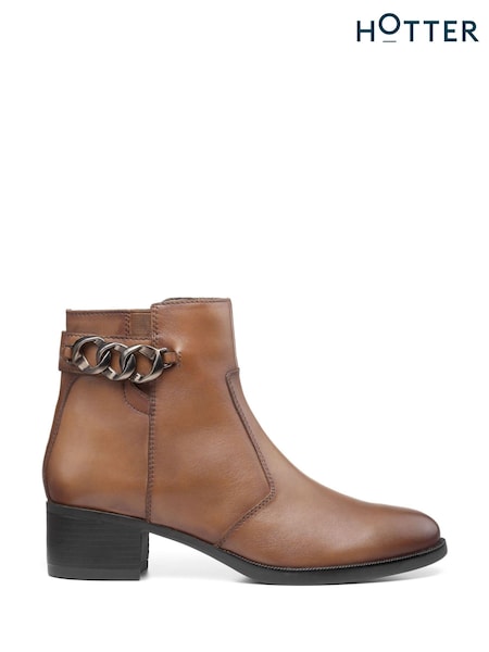Hotter Brown Alondra Zip Fastening Regular Fit Boots (K75933) | €88