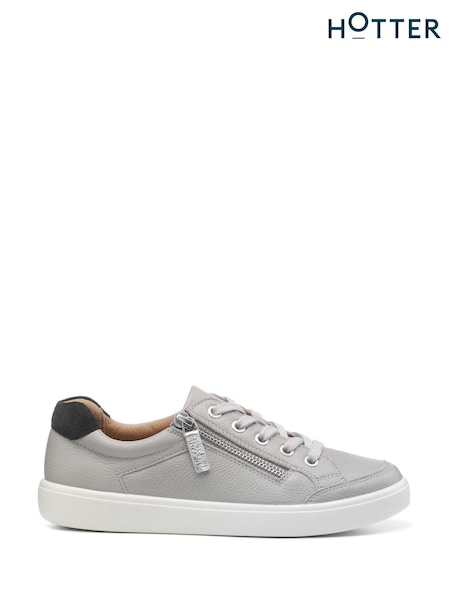 Hotter Grey Standard Fit Chase II Lace up / Zip Trainers (K75938) | €127
