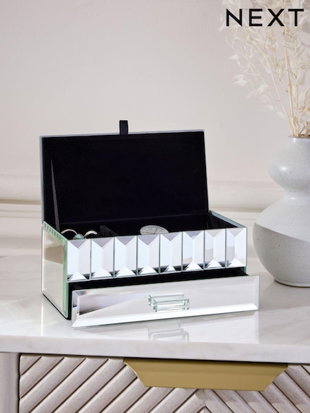 Silver Glass Jewellery Box (K75983) | €33