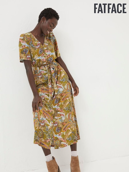 FatFace Green Paisley Midi Tea Dress (K76047) | €41.50